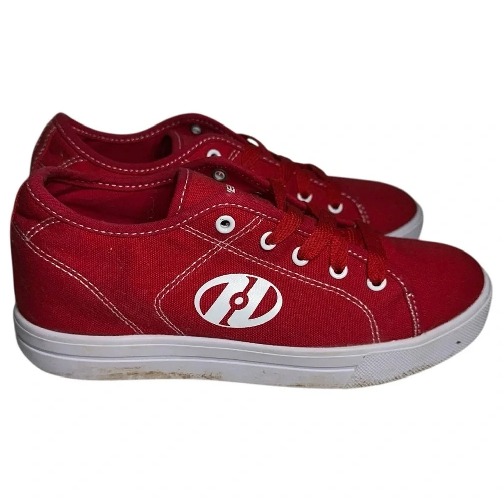 Heelys Youth Sz 6 Red Pro 20 Canvas Lace Up Wheeled Roller Skate Shoes HES10456